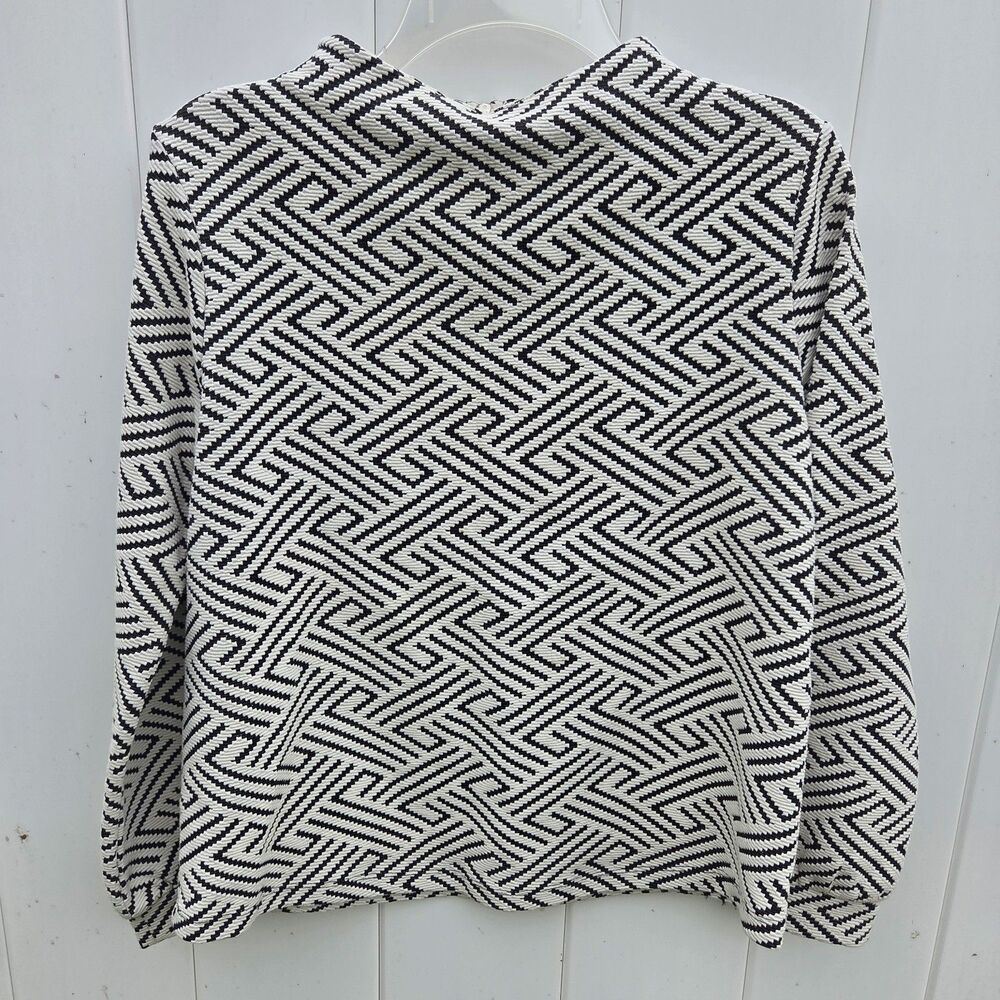 W5 Anthropologie Geometric Print Top Size S Modern Minimalist Crewneck